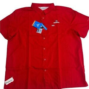 Georgia Bulldogs UGA Red Columbia PFG Slack Tide Camp Shirt Men’s Size 2XL